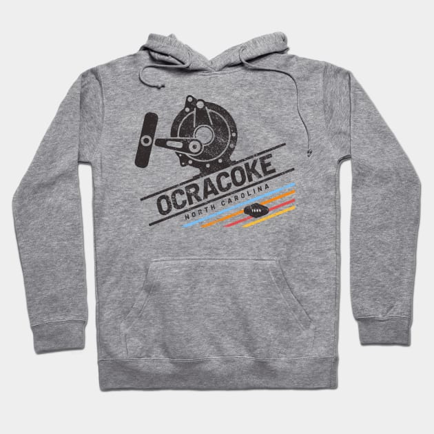 Fishing Reel for Fishing at Ocracoke, North Carolina Hoodie by Contentarama